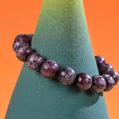 物㯖 国潮雕刻六字真言浅紫冰飘花佛珠招财纳福考试考研上岸绕指柔文艺民族风转运手持 好运 白玉菩提 手串 男女同款情侣款