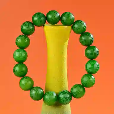 物㯖 国潮雕刻六字真言浅紫冰飘花佛珠招财纳福考试考研上岸绕指柔文艺民族风转运手持 好运 白玉菩提 手串 男女同款情侣款