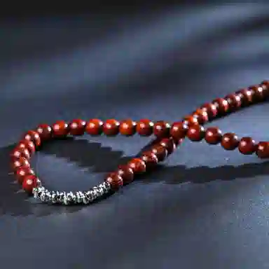 物㯖 小众设计双圈碎银几两文玩新中式轻奢高级感佛珠诸事顺遂平安喜乐八方来财盘玩念珠#寓意好物 血檀 木作手串 男女同款情侣款