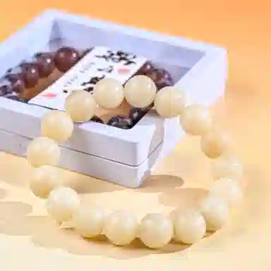 物㯖 国潮雕刻六字真言浅紫冰飘花佛珠招财纳福考试考研上岸绕指柔文艺民族风转运手持 好运 白玉菩提 手串 男女同款情侣款