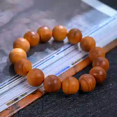 物㯖 国潮新中式文玩佛珠手链复古文艺民族风百搭纳福转运珠基础款单圈紫檀绿檀盘玩沉香木质念珠送礼盒 檀木 木作手串 男女同款情侣款