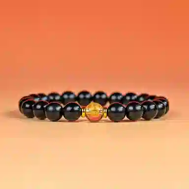 物㯖 五路财神财源滚滚多彩琉璃新中式国潮紫光檀诸事顺利招财进宝纳福转运珠百搭送礼平安好运檀木饰品 黑檀 木作手串 男女同款情侣款