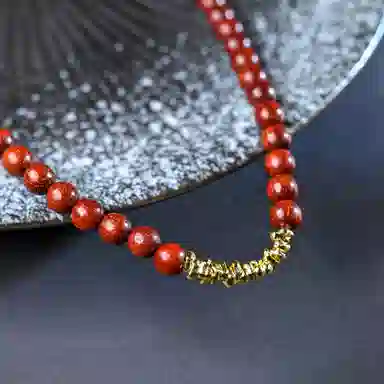 物㯖 小众设计双圈碎银几两文玩新中式轻奢高级感佛珠诸事顺遂平安喜乐八方来财盘玩念珠#寓意好物 血檀 木作手串 男女同款情侣款