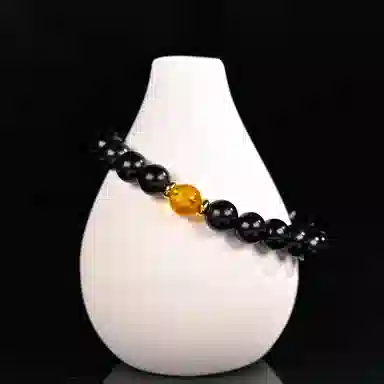 物㯖 五路财神财源滚滚多彩琉璃新中式国潮紫光檀诸事顺利招财进宝纳福转运珠百搭送礼平安好运檀木饰品 黑檀 木作手串 男女同款情侣款