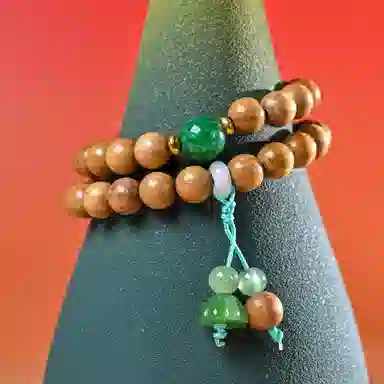 物㯖 八方来财诸事顺遂平安喜乐招财进宝国潮中式双圈文玩手链轻奢简约佛珠念珠考试上岸送礼盒#好运 奶香木 手串 男女同款情侣款