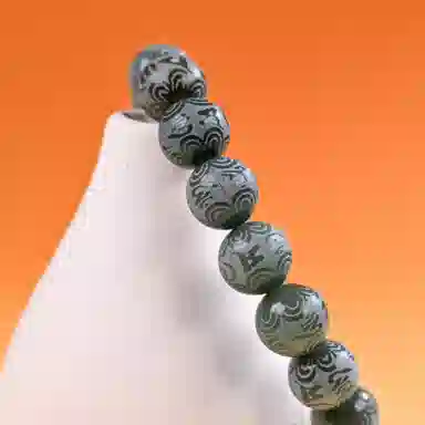 物㯖 国潮雕刻六字真言浅紫冰飘花佛珠招财纳福考试考研上岸绕指柔文艺民族风转运手持 好运 白玉菩提 手串 男女同款情侣款