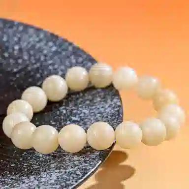 物㯖 国潮雕刻六字真言浅紫冰飘花佛珠招财纳福考试考研上岸绕指柔文艺民族风转运手持 好运 白玉菩提 手串 男女同款情侣款