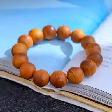 物㯖 国潮新中式文玩佛珠手链复古文艺民族风百搭纳福转运珠基础款单圈紫檀绿檀盘玩沉香木质念珠送礼盒 檀木 木作手串 男女同款情侣款