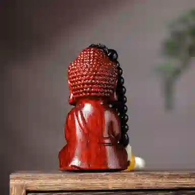 一念之间 物㯖 新中式国潮手工精雕盘玩挂件轻奢高级感车载挂饰随身把玩件招财进宝平安顺遂送礼盒#好运 檀木 木作把件 男女同款情侣款