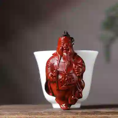 一念之间 物㯖 新中式国潮手工精雕盘玩挂件轻奢高级感车载挂饰随身把玩件招财进宝平安顺遂送礼盒#好运 檀木 木作把件 男女同款情侣款