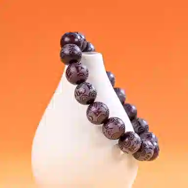 物㯖 国潮雕刻六字真言浅紫冰飘花佛珠招财纳福考试考研上岸绕指柔文艺民族风转运手持 好运 白玉菩提 手串 男女同款情侣款