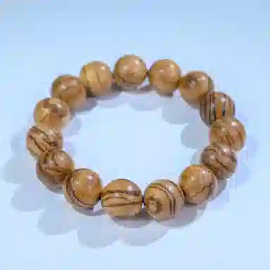 物㯖 国潮新中式文玩佛珠 复古文艺民族风 百搭 招财纳福 转运珠基础款单圈盘玩木质念珠 檀木 手串 男女同款情侣款