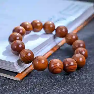 物㯖 国潮新中式文玩佛珠手链复古文艺民族风百搭纳福转运珠基础款单圈紫檀绿檀盘玩沉香木质念珠送礼盒 檀木 木作手串 男女同款情侣款