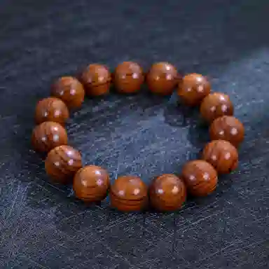 物㯖 国潮新中式文玩佛珠手链复古文艺民族风百搭纳福转运珠基础款单圈紫檀绿檀盘玩沉香木质念珠送礼盒 檀木 木作手串 男女同款情侣款