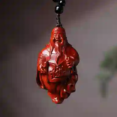 一念之间 物㯖 新中式国潮手工精雕盘玩挂件轻奢高级感车载挂饰随身把玩件招财进宝平安顺遂送礼盒#好运 檀木 木作把件 男女同款情侣款