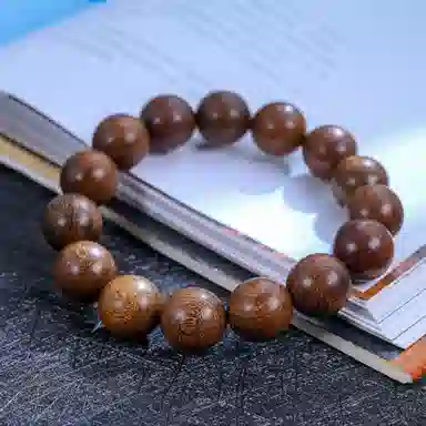 物㯖 国潮新中式文玩佛珠手链复古文艺民族风百搭纳福转运珠基础款单圈紫檀绿檀盘玩沉香木质念珠送礼盒 檀木 木作手串 男女同款情侣款