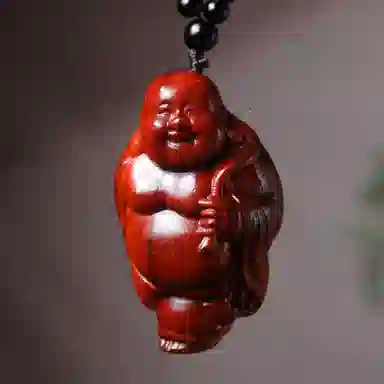 一念之间 物㯖 新中式国潮手工精雕盘玩挂件轻奢高级感车载挂饰随身把玩件招财进宝平安顺遂送礼盒#好运 檀木 木作把件 男女同款情侣款