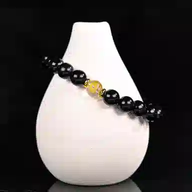 物㯖 五路财神财源滚滚多彩琉璃新中式国潮紫光檀诸事顺利招财进宝纳福转运珠百搭送礼平安好运檀木饰品 黑檀 木作手串 男女同款情侣款