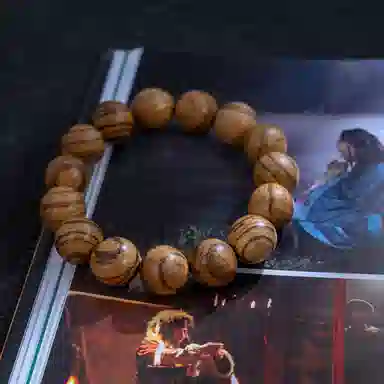 物㯖 国潮新中式文玩佛珠 复古文艺民族风 百搭 招财纳福 转运珠基础款单圈盘玩木质念珠 檀木 手串 男女同款情侣款