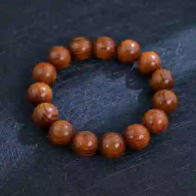 物㯖 国潮新中式文玩佛珠手链复古文艺民族风百搭纳福转运珠基础款单圈紫檀绿檀盘玩沉香木质念珠送礼盒 檀木 木作手串 男女同款情侣款