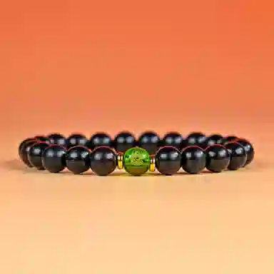 物㯖 五路财神财源滚滚多彩琉璃新中式国潮紫光檀诸事顺利招财进宝纳福转运珠百搭送礼平安好运檀木饰品 黑檀 木作手串 男女同款情侣款