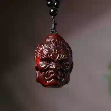 一念之间 物㯖 新中式国潮手工精雕盘玩挂件轻奢高级感车载挂饰随身把玩件招财进宝平安顺遂送礼盒#好运 檀木 木作把件 男女同款情侣款