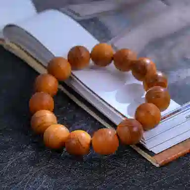 物㯖 国潮新中式文玩佛珠手链复古文艺民族风百搭纳福转运珠基础款单圈紫檀绿檀盘玩沉香木质念珠送礼盒 檀木 木作手串 男女同款情侣款