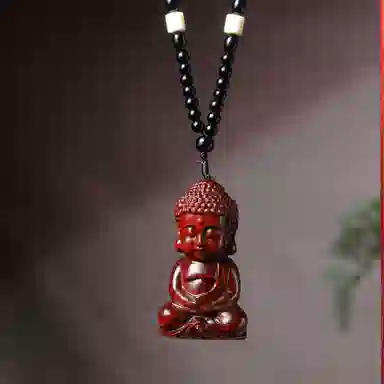 一念之间 物㯖 新中式国潮手工精雕盘玩挂件轻奢高级感车载挂饰随身把玩件招财进宝平安顺遂送礼盒#好运 檀木 木作把件 男女同款情侣款