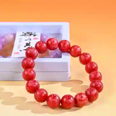 物㯖 国潮雕刻六字真言浅紫冰飘花佛珠招财纳福考试考研上岸绕指柔文艺民族风转运手持 好运 白玉菩提 手串 男女同款情侣款