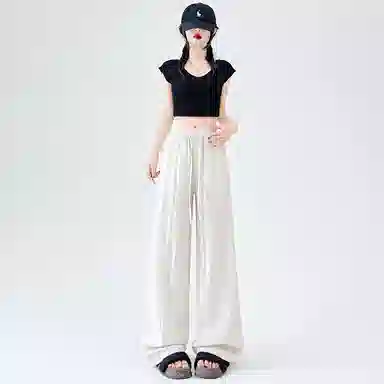 水中花 宽松舒适时尚阔腿休闲裤 女款