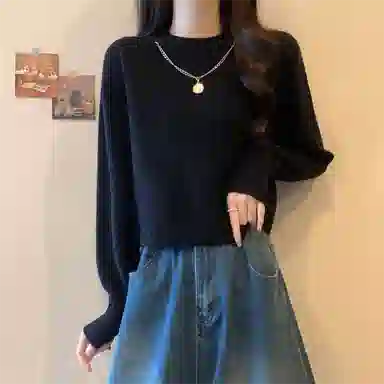 水中花 洋气加厚短款气质针织衫 女款