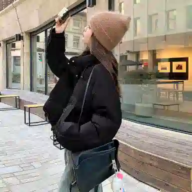 水中花 短款收腰立领棉服 女款