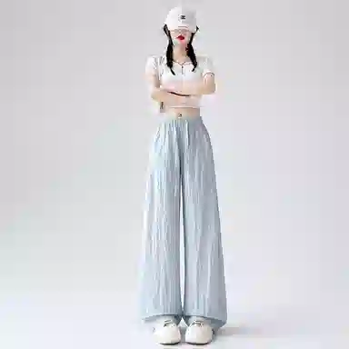 水中花 宽松舒适时尚阔腿休闲裤 女款