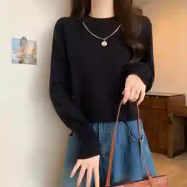 水中花 洋气加厚短款气质针织衫 女款