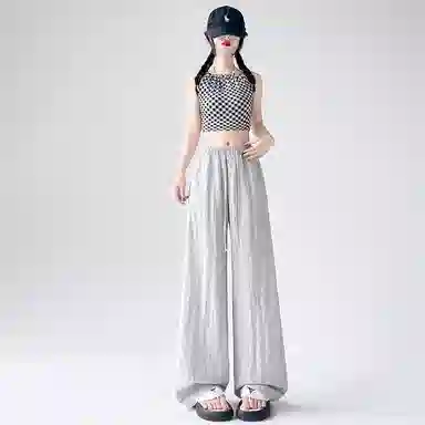 水中花 宽松舒适时尚阔腿休闲裤 女款