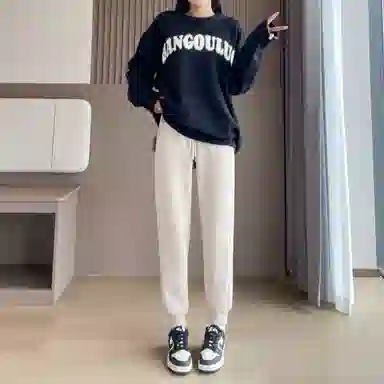 水中花 高腰宽松加厚卫裤休闲裤 女款