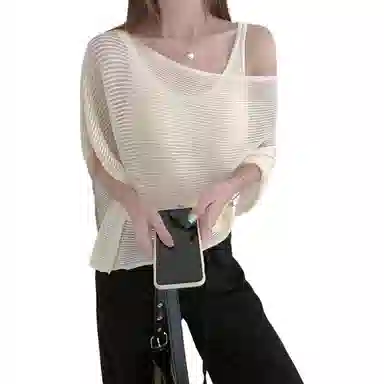 水中花 韩版镂空上衣背心两件套针织衫 女款