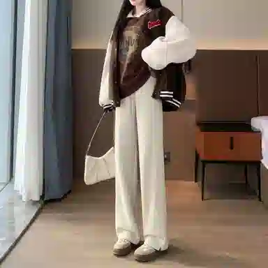 水中花 加绒直筒加厚保暖宽松舒适简约休闲裤 女款