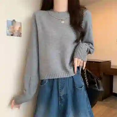 水中花 洋气加厚短款气质针织衫 女款