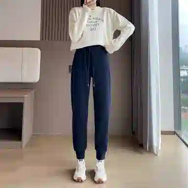 水中花 高腰宽松加厚卫裤休闲裤 女款
