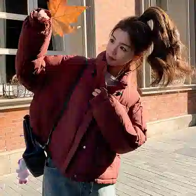 水中花 短款收腰立领棉服 女款