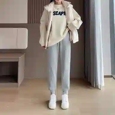 水中花 高腰宽松加厚卫裤休闲裤 女款