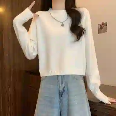 水中花 洋气加厚短款气质针织衫 女款
