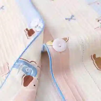 夏芬妍 甜美可爱卡通条纹萌宠翻领云朵棉短袖三件套家居服柔软舒适休闲可外穿睡衣套装 女款