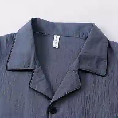 夏芬妍 简约休闲高级感纯色云朵棉翻领舒适亲肤宽松短袖三件套时尚可外穿家居服睡衣套装 男款 深灰色