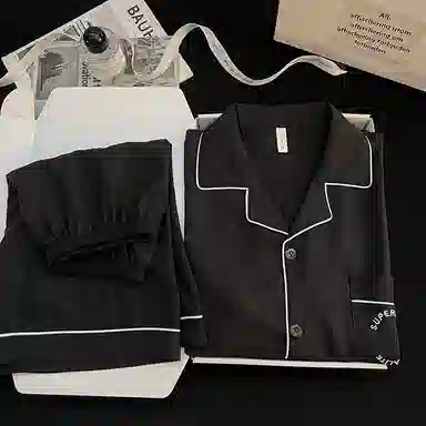 夏芬妍 简约舒适纯色翻领云朵棉短袖短裤家居服柔软休闲可外穿夏季睡衣套装 男款