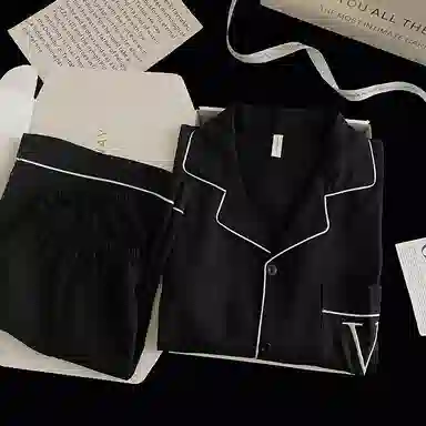 夏芬妍 简约舒适纯色翻领云朵棉短袖短裤家居服柔软休闲可外穿夏季睡衣套装 男款