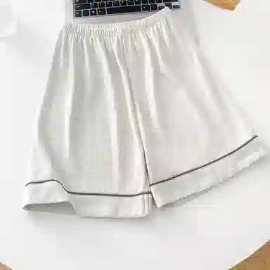 夏芬妍 简约休闲舒适时尚纯色纯棉翻领家居服亲肤宽松短袖短裤可外穿睡衣套装 女款