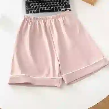 夏芬妍 简约休闲舒适时尚纯色纯棉翻领家居服亲肤宽松短袖短裤可外穿睡衣套装 女款