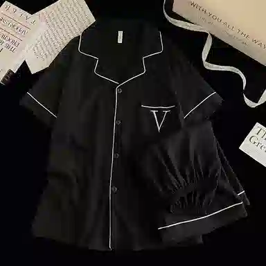 夏芬妍 简约舒适纯色翻领云朵棉短袖短裤家居服柔软休闲可外穿夏季睡衣套装 男款